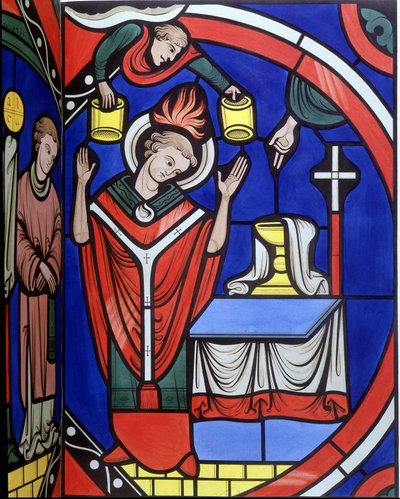Simile di una vetrata del College Mass. dalla cattedrale di Le Mans. Tracciato del XIX secolo da Unknown artist