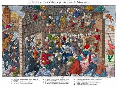 Massacro della popolazione protestante a Wassy (Vassy) il 01/03/1562 da parte del popolo di Guisa (inizio delle guerre di religione) da Unknown artist