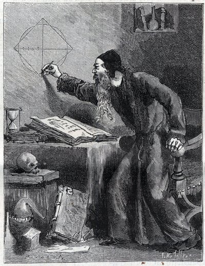 Matematica e Geometria: Ricercatore scientifico della quadratura del cerchio nel XVI secolo. da Unknown artist