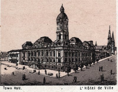 Melbourne, Australia: vista del Municipio in "Il mondo illustra 168 vedute" da Unknown artist