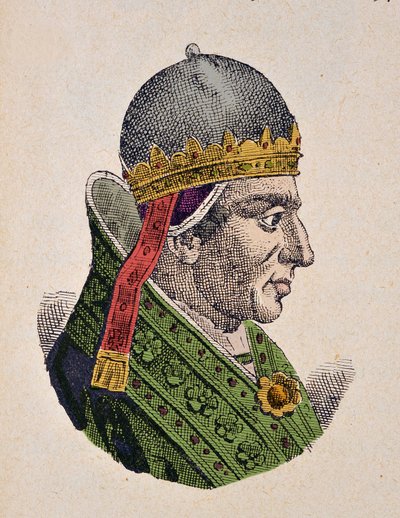Medioevo: rappresentazione di Papa Gregorio XI (Gregorio o Gregorio) (1329-1378) Incisione da 