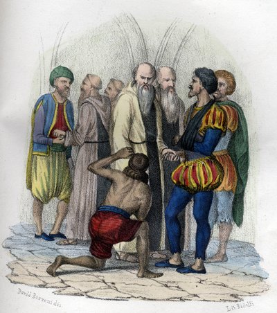 Miguel de Cervantes (1547-1616), scrittore spagnolo, preso prigioniero ad Algeri nel 1575. In "L