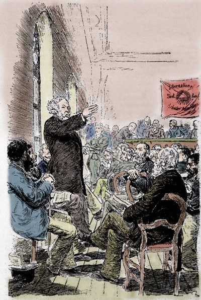 Michail Aleksandrovič Bakunin (1814-1876), anarchico russo al Congresso di Basilea in Svizzera nel settembre 1869 da Unknown artist