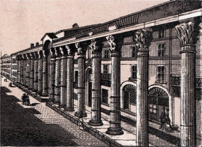 Milano, Italia: vista delle Colonne di San Lorenzo. in "Il mondo illustrato 168 vedute". Non datato (fine XIX secolo) da Unknown artist