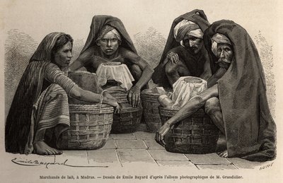 Venditori di latte, per le strade di Madras (l