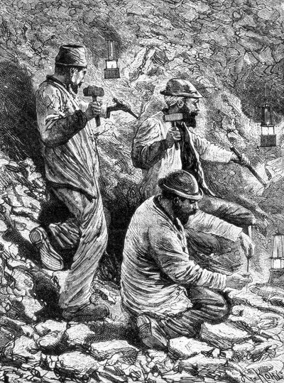 Minatori in una miniera di carbone da Unknown artist