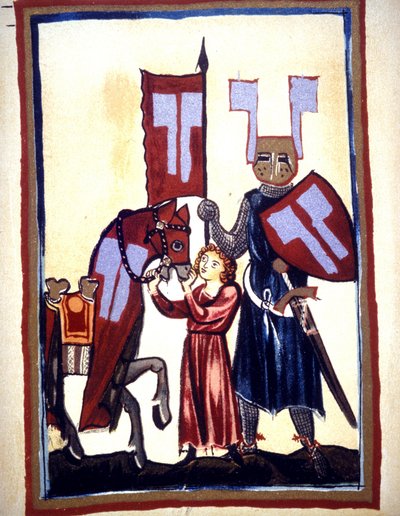 Miniatura del Codice "Manesse", o "Manessesche Liederhandschrift", un manoscritto realizzato in Alsazia tra il 1300 e il 1330 per un nobile di Zurigo. Rappresentazione di Wolfram von Eschenbach, poeta tedesco, che scrisse il romanzo "Parzival" tra il 1200  da Unknown artist