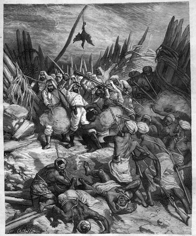Missione in Senegal di Gustave Borgnis Desbordes (Generale Borgnis-Desbordes) (1839-1900), militare francese. Incisione di Castelli in 