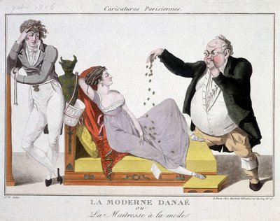 Danae moderna o la sindaca alla moda (prostituzione) - caricatura da Unknown artist