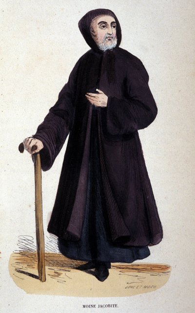 Monaco giacobita. Incisione da un album sugli ordini religiosi, Parigi da Unknown artist