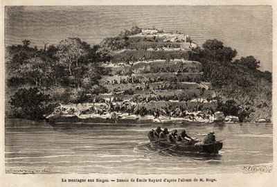 Monte delle Scimmie, lungo il fiume Senegal, poco dopo le cascate di Gouina (Mali). Incisione per illustrare il racconto del viaggio del tenente Mage nel Sudan occidentale tra il 1863 e il 1866, pubblicato in "Le tour du monde, nouveau journal des voyages" da Unknown artist