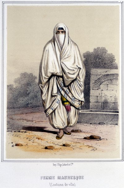 Donna moresca in costume cittadino ad Algeri durante la seconda metà del XIX secolo da Unknown artist