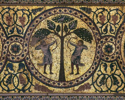 Mosaico della caccia reale (dettaglio), la Sala della Fontana, 1165-67 da Unknown