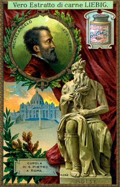 Mosè - statua di Michelangelo, inizio XX secolo (cromo) da Unknown artist