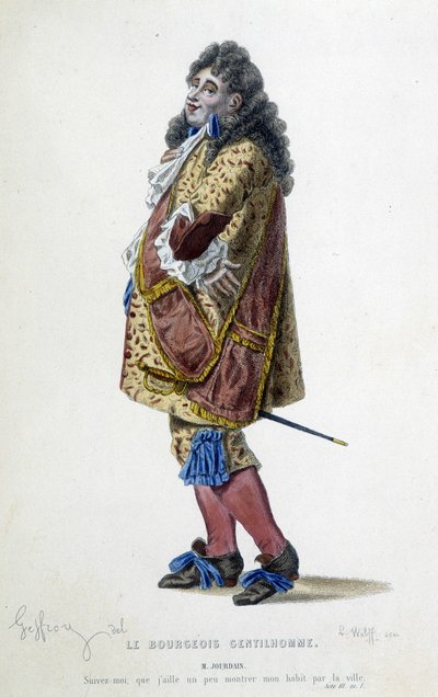 Monsieur Jourdain in "Il borghese gentiluomo" di Molière da Unknown artist