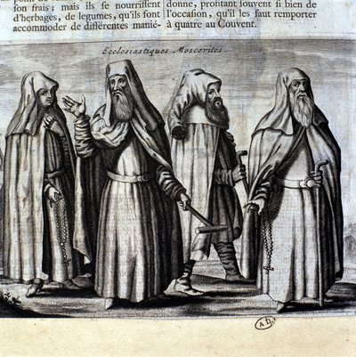 Clero moscovita, incisione da Unknown artist
