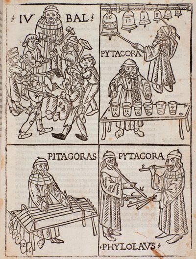 Teorie musicali di Pitagora. Pagina tratta da Theorica Musicae di Franchino Gaffurio da Unknown artist