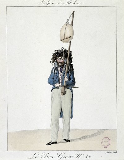 Musicista di strada: il grimacier italiano - incisione, Carnavalet da Unknown artist