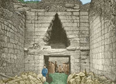 Micene, la porta dei leoni scoperta da Schliemann da Unknown artist