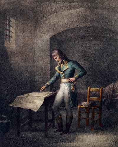 Napoleone I Bonaparte al forte di Antibes il 10 agosto da Unknown artist