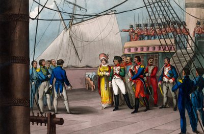 Napoleone si affida alla fede britannica - Napoleone Bonaparte a bordo del Bellerophon, la nave britannica che lo portò in esilio a Sant