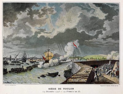 Battaglia navale: Assedio di Tolone 19/12/1793 - in "Le battaglie navali di Napoleone" da Unknown artist