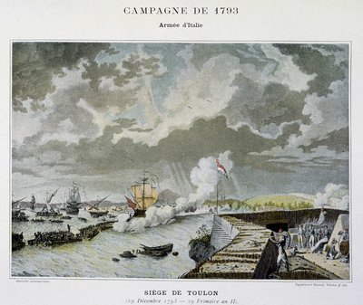 Battaglia navale: Assedio di Tolone nel 1793 - in "Le battaglie navali di Napoleone" da Unknown artist