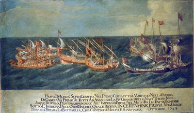 Battaglia navale di Milo durante la Guerra di Candia da Unknown artist