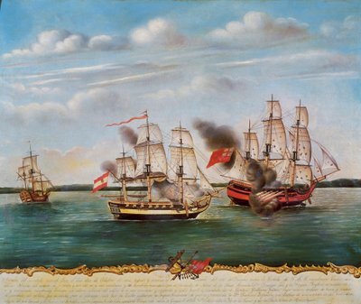 Combattimento navale di Guayaquil (Ecuador) tra Spagna e Inghilterra il 2 ottobre da Unknown artist
