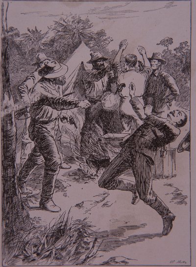 Ned Kelly uccide il poliziotto Lonigan a Stringybark Creek nel 1878 da Unknown artist