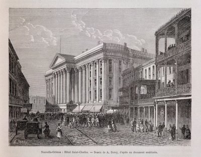 New Orleans: Hotel Saint-Charles - in "Le tour du monde", 2° semestre 1876 da Unknown artist