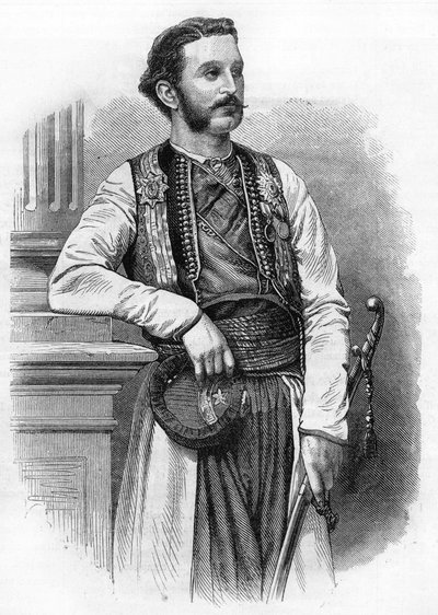 Nicholas I (1841-1921), nel 1869. Principe del Montenegro poi Re del Montenegro. da Unknown artist
