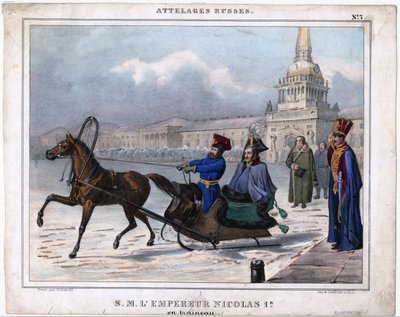 Nicola I in slitta - Anonimo - 1850 da Unknown artist
