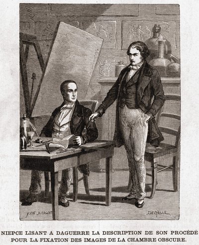Niepce legge a Louis Daguerre la descrizione dell