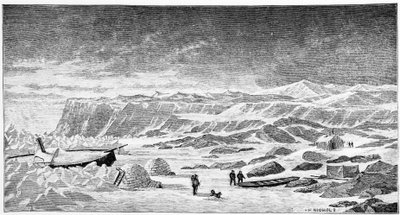 Polo nord: igloo e rompighiaccio (Ice Breeze), disegno, primavera 1873 da Unknown artist