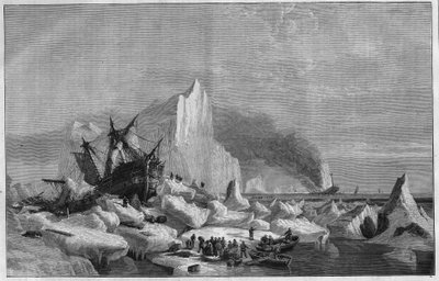 Navi norvegesi intrappolate nel ghiaccio sulla costa di Spitzberg nell