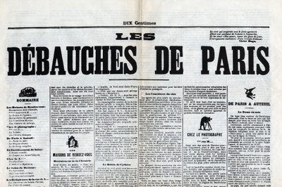 Uno dei giornali "Les debauches de Paris", fine XIX secolo da Unknown artist