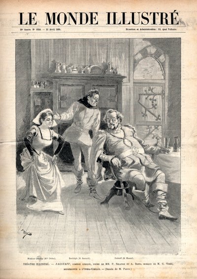 Opera “Falstaff” di Giuseppe Verdi (1813-1901), commedia lirica in tre atti di Arrigo (o Enrico) Boito, rappresentata all