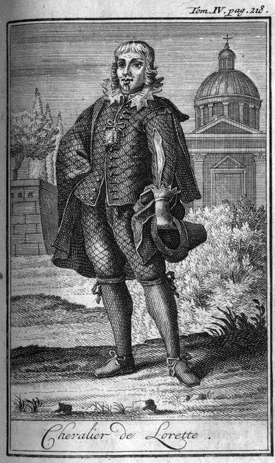 Ordini di Cavalleria. Cavaliere di Lorette in Francia nel XVI secolo. In "Storia degli ordini militari o cavalieri, delle milizie secolari e regolari di entrambi i sessi, che sono stati istituiti fino ad ora. Edizione tratta da Abate Giustiniani, R.P. Bona da Unknown artist