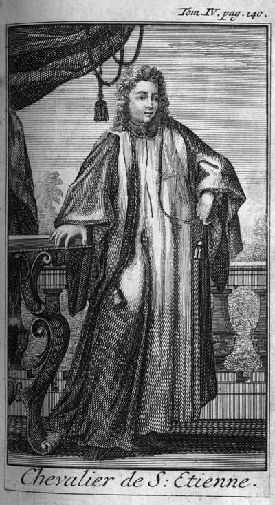 Ordini di Cavalleria. Cavaliere di Santo Stefano in Toscana nel XVI secolo. In "Storia degli ordini militari o cavalieri, delle milizie secolari e regolari di entrambi i sessi, che sono stati istituiti fino ad ora. Edizione tratta da Abate Giustiniani, R.P da Unknown artist