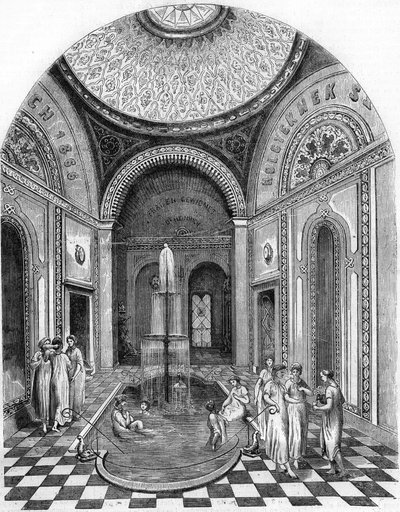 Bagni orientali a Bude, Ungheria: la stanza delle rose da Unknown artist