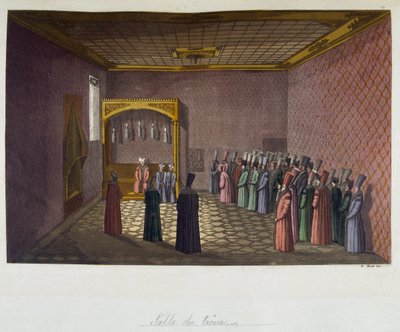 Impero Ottomano: La Sala del Trono - in "Il costume antico e moderno" di Ferrario, ed. Milano da Unknown artist