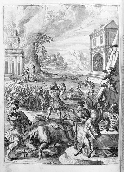 Ovidio - illustrazione per il libro 15 - nota di Thomas Farnaby da Unknown artist