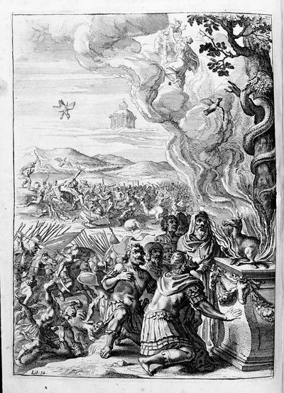 Ovidio - illustrazione per il libro 15 - nota di Thomas Farnaby da Unknown artist