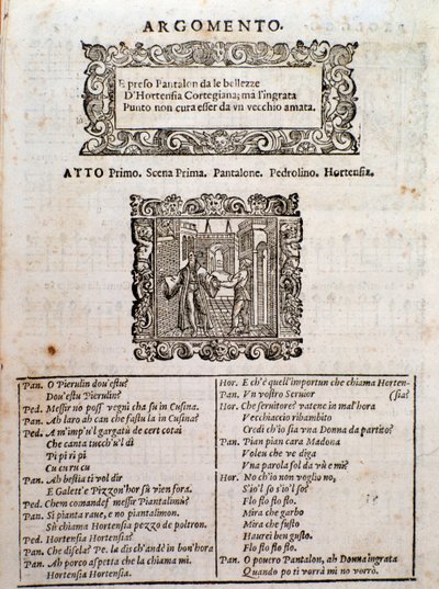 Pagina da Amfiparnaso commedia madrigalesca di Orazio Vecchi da Unknown artist