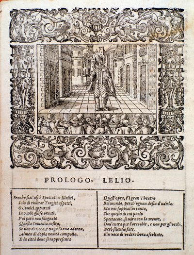 Pagina dalla commedia madrigale Amfiparnaso di Orazio Vecchi da Unknown artist