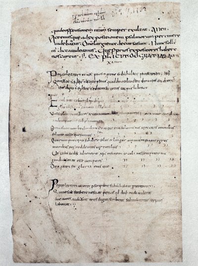 Pagina di Commenti ai Salmi di Cassiodoro da Unknown artist