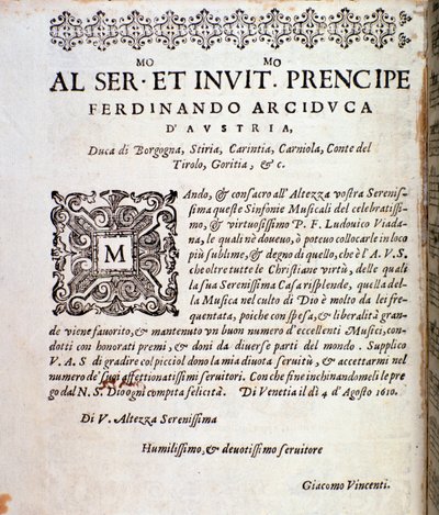 Pagina di dedica a Ferdinando d
