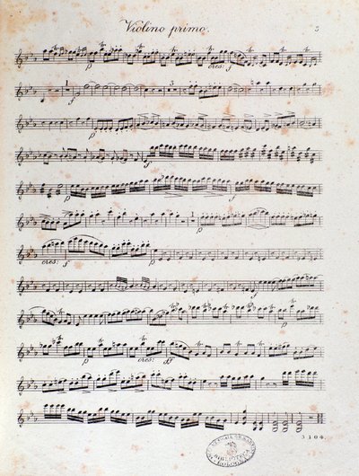 Pagina di spartito musicale dell