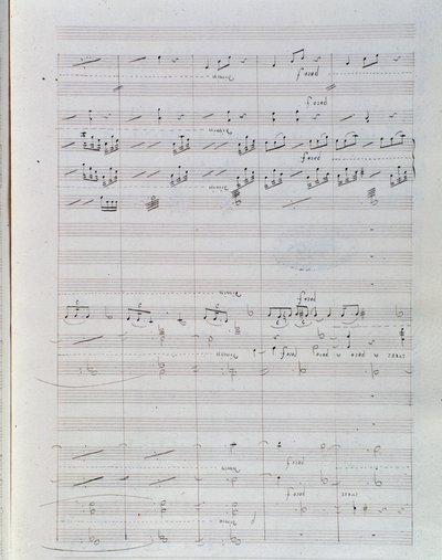 Pagina della partitura per Waverley opus 1, ouverture di Hector Berlioz da Unknown artist
